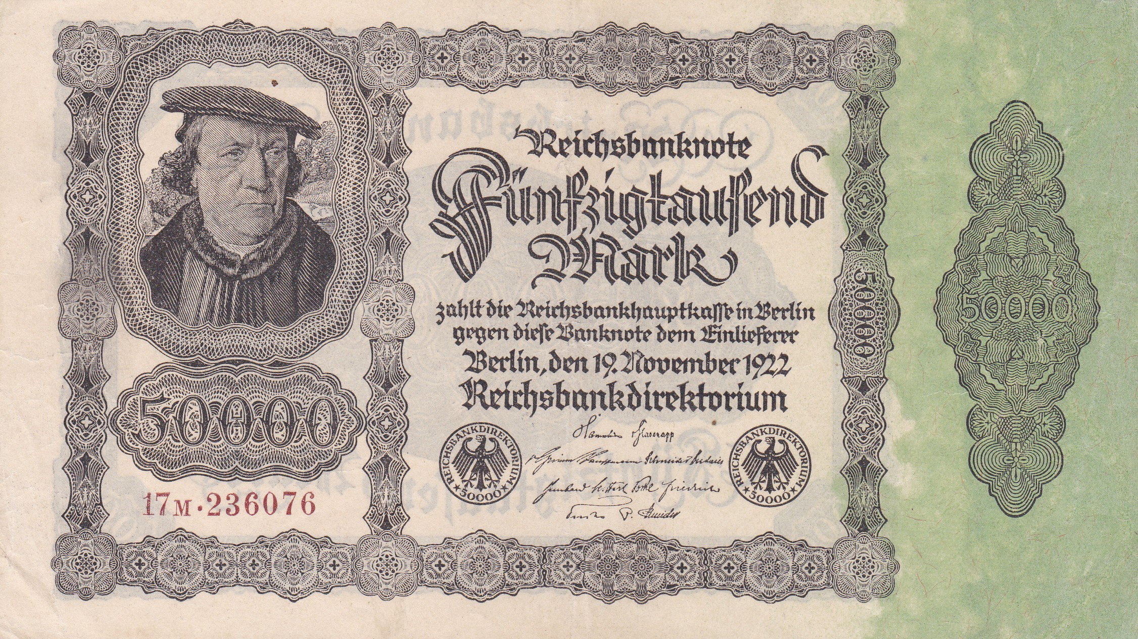 Allemagne, 50000 Mark 19.11.1922, TTB+, Pick 79